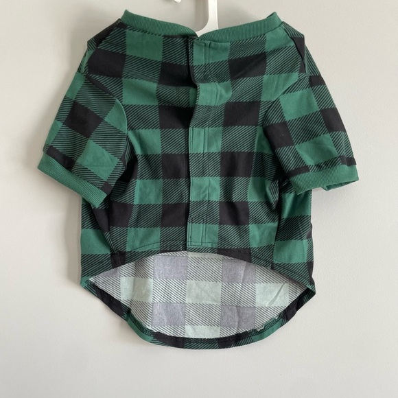 Green and Black Plaid Dog Pj Shirt - Picture 4 of 4